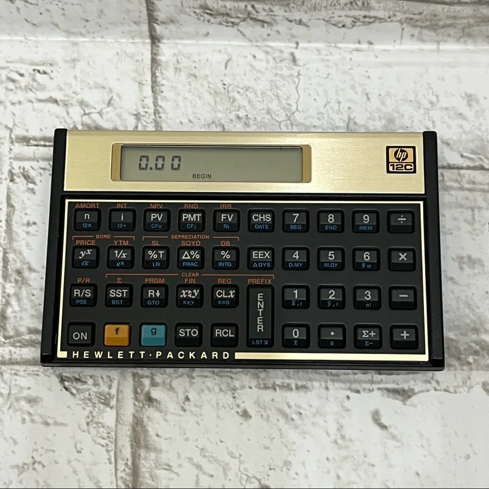 Vintage Hewlett Packard Financial Calculator 12C w/ Case